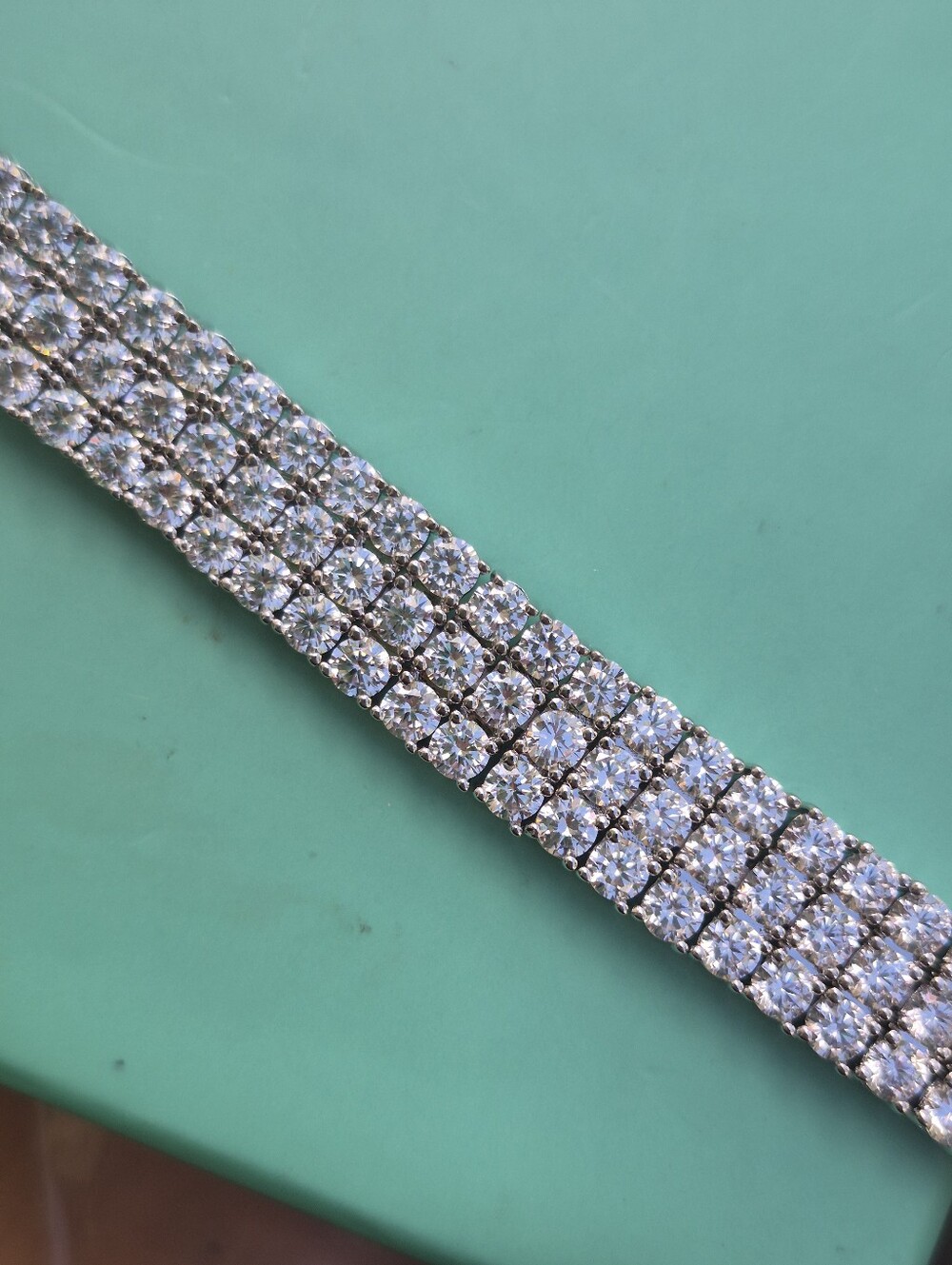 VVS1 Triple Row 3MM Moissanite Tennis Bracelet * New 7.5 Inch